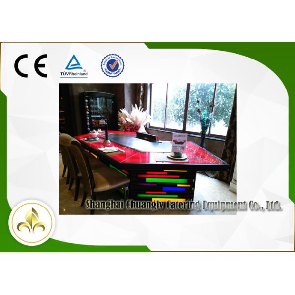 11 Seats Rainbow Light Teppanyaki Hibachi Grill , Stainless Steel Teppanyaki Plate