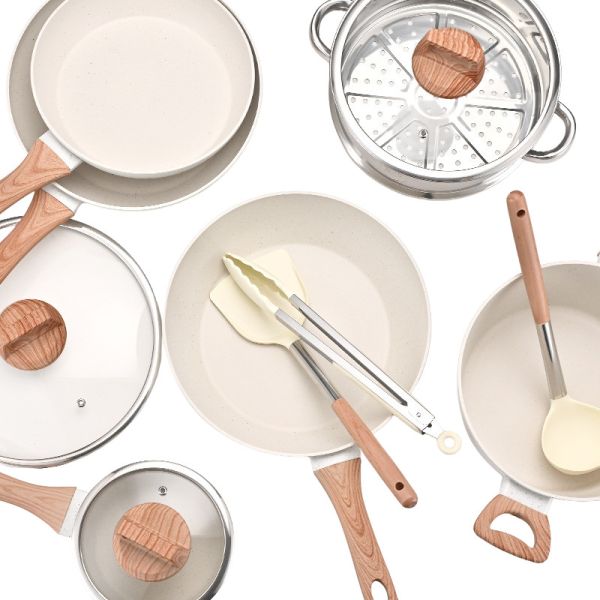 healthy cooking non-stick 12-pieces casserole dishes with glass lid