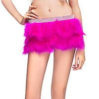 Quality Double Layer Skirt / Fabulous Feather Mini Skirt With Rhinestones Waist Band wholesale