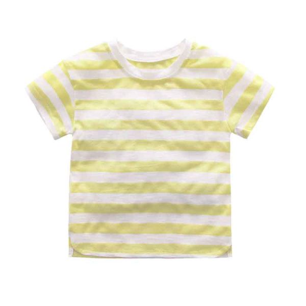 Striped 3 To 10 Years Kids Short Sleeve Shirt , Anti Shrink Kids Cotton T Shirts