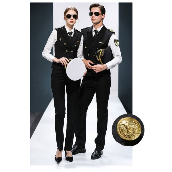 Customized Color Air Hostess Uniform Long Sleeve Shirt for Airline Flight Attendants