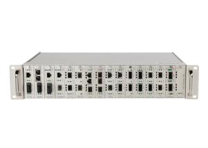 Quality 2U 16 Slots Fiber Optic Media Converter Rack Chassis Unmanaged Built - in Power wholesale