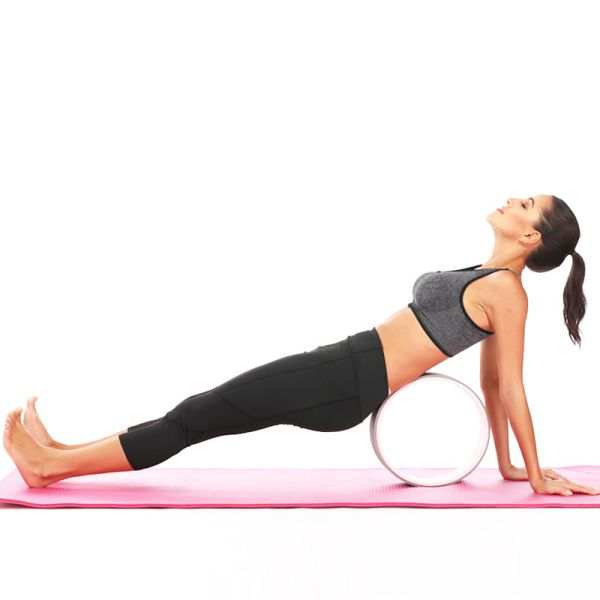 TPE Yoga Roller Wheel Fitness Pilates Circle Waist Shape Gym Workout Back Training Tool