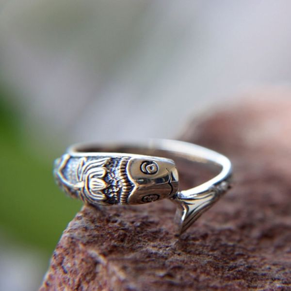 Vintage Sterling Silver Mermaid Band Ring for Women (R121406)
