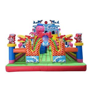 Quality Ocean Themed Commercial Bounce House With Slide PVC Tarpaulin Material wholesale