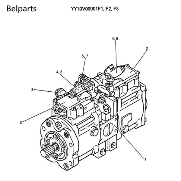 SK135SR Kobelco Excavator Hydraulic Pump YY10V00001F1 Kobelco SK115SRDZ 135LC