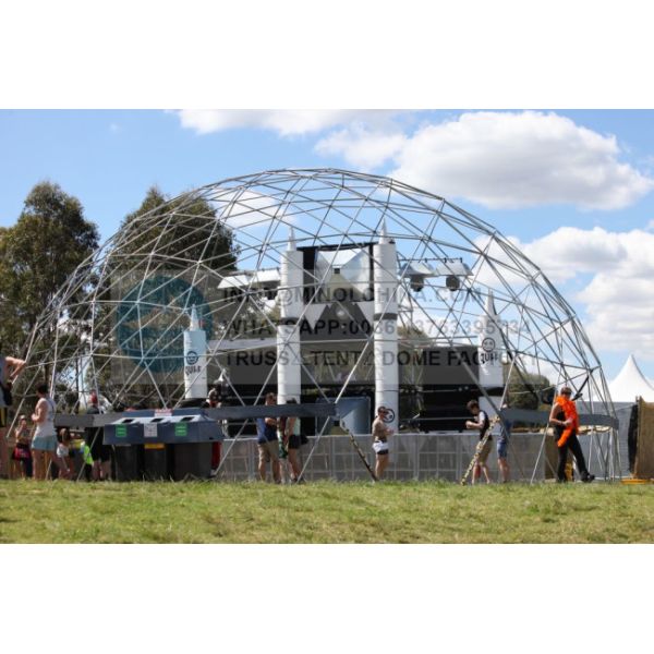30m Dia Outdoor Geodesic Dome Tents UV Resistant 850gsm PVC Coated