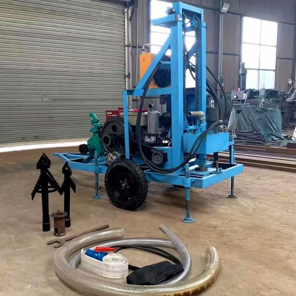 Hot Sale Mobile Diesel Small Water Well Soil Drill 150m Depth