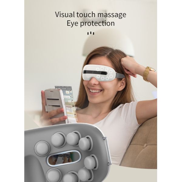Rechargeable Smart Eye Massager Electric Eye Acupoint Tapping With Music 750mAh