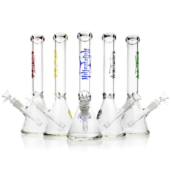 12'' Beaker Ice Water Bong / Tabacco Glass Bongs With Label 5mm Thick