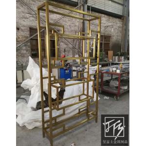 China luxury gold stainless steel modern bookcase storage rack bookshelf on sale