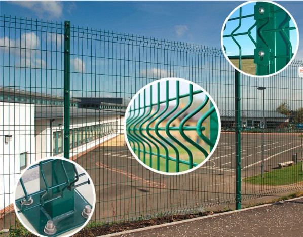 Curved Bend 6.0mm Pvc Coated Wire Mesh Fence