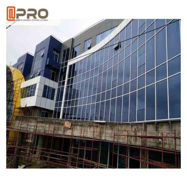 Cheap Blue Color Aluminium Glass Curtain Wall For Building Exterior Wall Decoration for sale