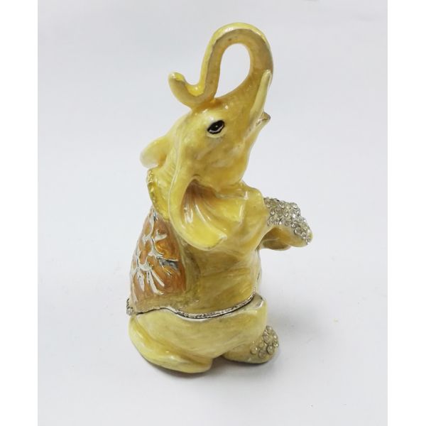 Elephant trinket jewelry box, petwer metal jewelry box elephant decoration gifts box