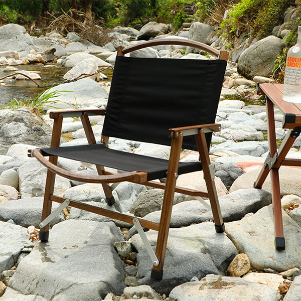 Portable Oak Wood Folding Camping Chair 2.4kg with Carry Bag