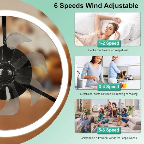 Factory Modern Home Black White Gold Lamp Certificate 48W Ceiling Fans Replacement 5CCT Adjustable with DIP Switch Ceiling Lights