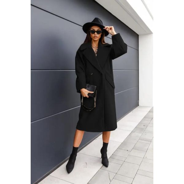 Fall and Winter Woman&prime;s Coats Ladies Jackets Double Cotton Solid Turn Down Collar Long Coats for Women