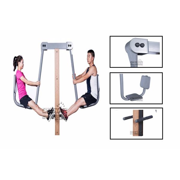 outdoor wooden fitness equipment--WPC wood outdoor leg press machine