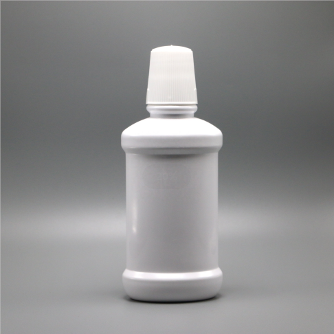 Long Neck PET Plastic Mouthwash Bottle 250mL for Empty White Mouth Wash Packing