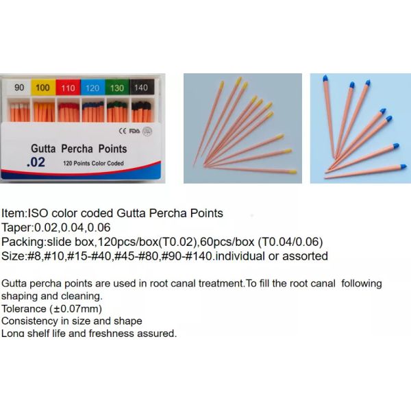 Taper Gutta Percha Points Dental Filling Materials For Dental Orthodontic