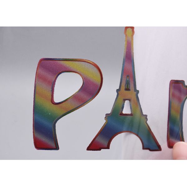 Colourful Lettering Film Heat Transfer Clothing Labels Customised