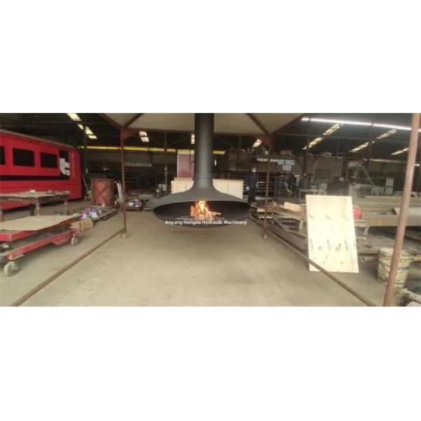 700mm Wood Burning Carbon Steel Hanging Suspended Ceiling Fireplace