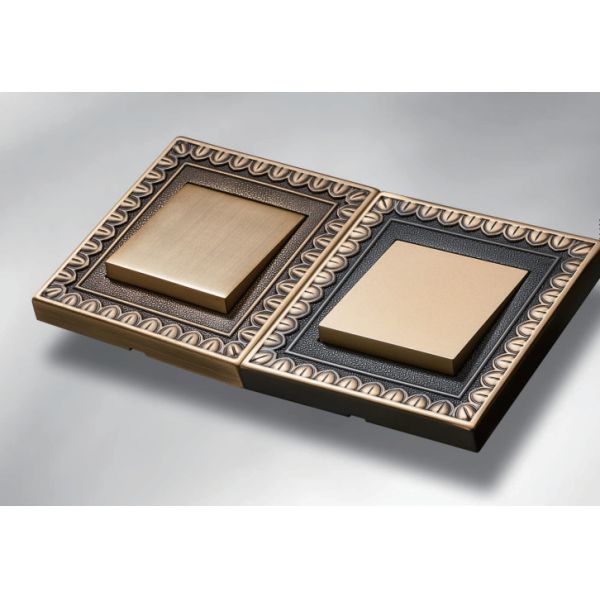 Amertop Brass Wall Switch Brass Panel,Retro style Light Switch 86*86mm 10A 250V 1/2/3/4 gang 1/2 way