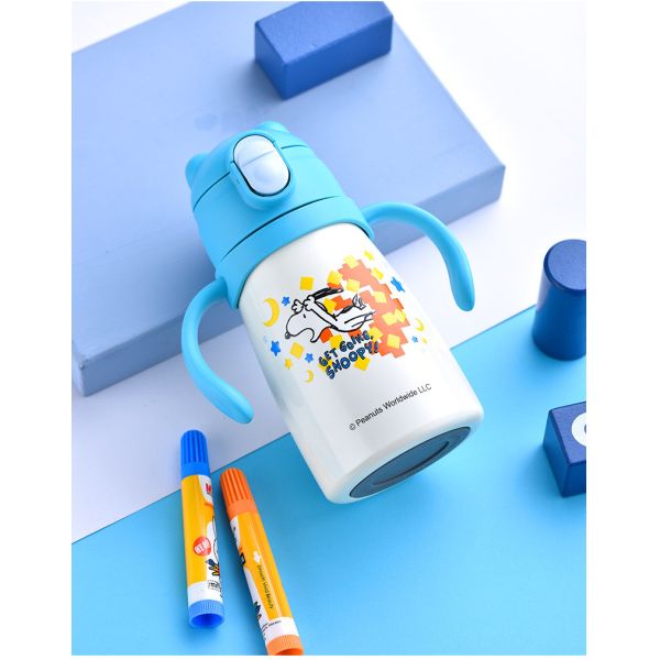 OEM 12oz Insulated Kids Water Bottles Stainless Steel With Push Button Spout