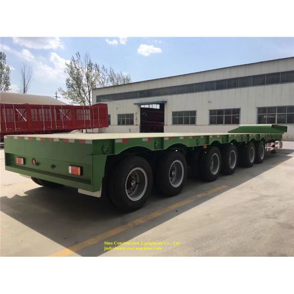 6 Axles Heavy Duty Semi Trailers Loading 100t Heavy Low Bed Container Trailer