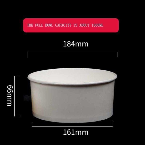 1000ml Kraft Paper Bowl With Lid Food Grade Kraft Salad Bowl