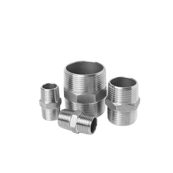 Stainless Steel Hex Nipple with Male End Connection SS304 SS316L BSPT/NPT/BSPP