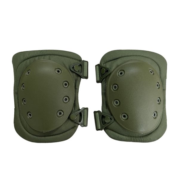 Regular 8 Holes Green Knee Elbow Pads Set Fall Protection Gear for Adults 100% Polyester