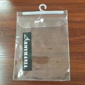 Quality Customized Size PVC Clear Packaging Bags With Adhesive Tape OEM / ODM With Hook wholesale
