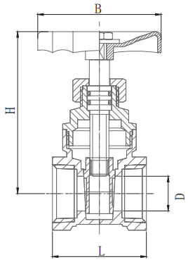 Sheet Handle ISO 228 Stainless Steel Gate Valve Fuel 1.6Mpa