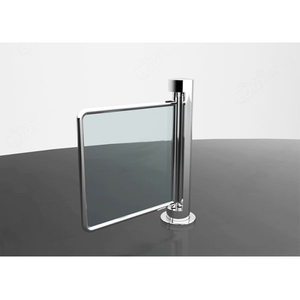 Supermarket Entry Swing Gate Turnstile Dual Mechanical Metal Round Pillar Single Pole